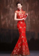 Red Wedding Cheongsam Long Dresses