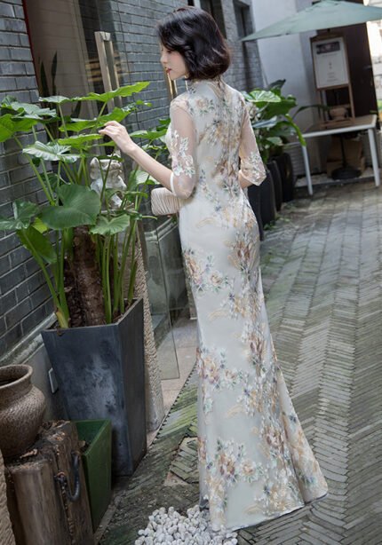 Modern Qipao Dresses Slimming Fishtail Long Chinese Style