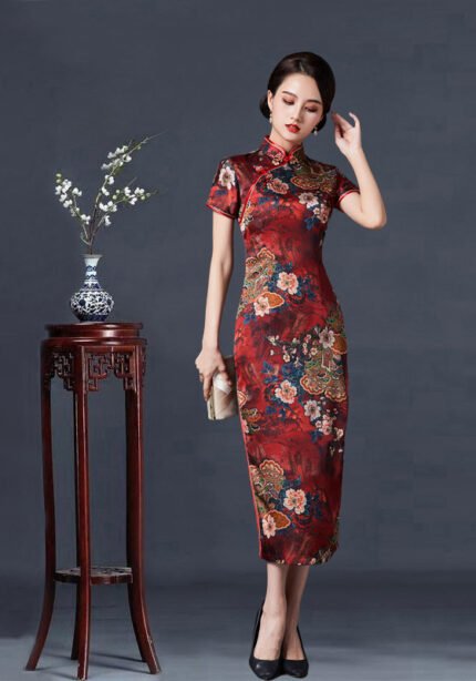 Plus Size Red Traditional Qipao Dresses Retro