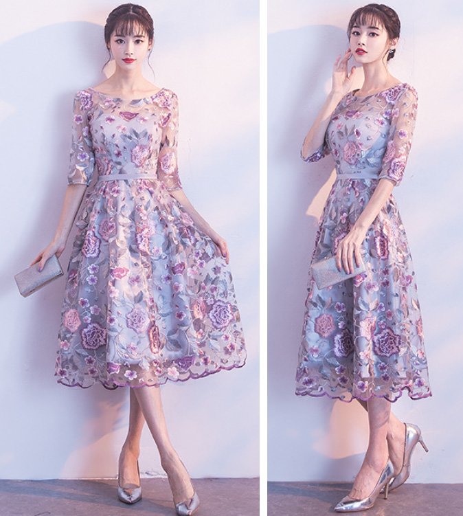 Banquet Evening Dress Floral Short Modern Cheongsam Dresses