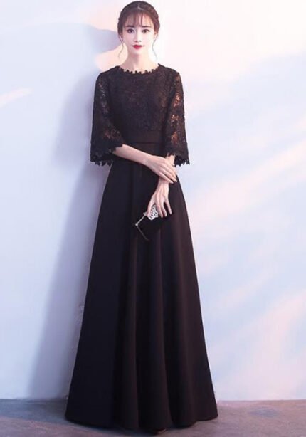 Black Banquet Lace Party Evening Dresses