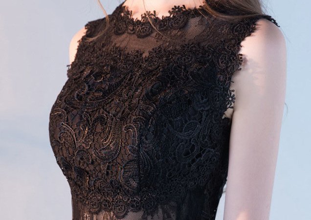 Black Banquet Lace Party Evening Dresses