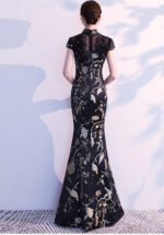 Black Evening Banquet Elegant Long Cheongsam Dresses