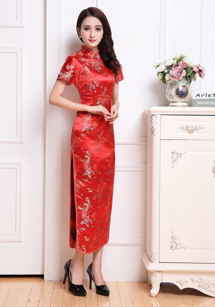 Chinese Style RetroPlus Size Cheongsam Dragon Phoenix Qipao