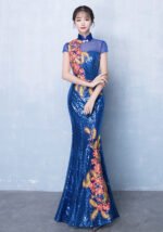 Evening Gown Slim Fishtail Sequin Luxury Cheongsam