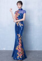 Evening Gown Slim Fishtail Sequin Luxury Cheongsam