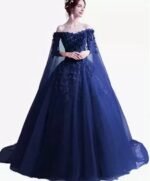 Navy Long Elegant Banquet Wedding Qipao Dresses