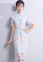 Short Young Lace Women Modern Qipao Dresses