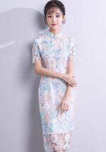 Short Young Lace Women Modern Qipao Dresses