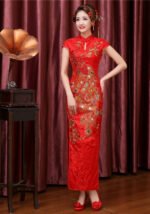 Wedding Cheongsam Dresses Long Red Slimming Toast Bridal