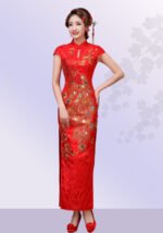 Wedding Cheongsam Dresses Long Red Slimming Toast Bridal