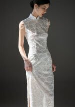 Lace Wedding Cheongsam Dresses White Sequin