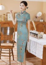New Arrival Plus Size Cheongsam Long Silk Slimming Qipao