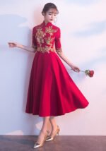 Wedding Qipao Dresses Slim-Fit Bride Cheongsam