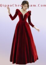 Bride's Wedding Gown Velvet Back Lace Sexy Dresses