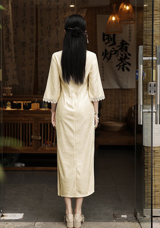 Chinese Style Cheongsam Temperament Lace Qipao Dress