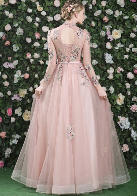 Evening Dress Pink Retro Embroidery Cheongsam Dress