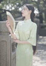 Pink Beige Green Cheongsam Everyday Wear Dress