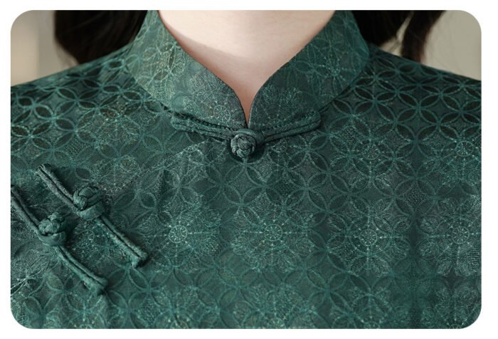 2024 Vintage Jacquard Midi Cheongsam Qipao Dress