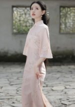 Pink Beige Green Cheongsam Everyday Wear Dress