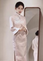 Pink Chinese Dress Winter Cheongsam