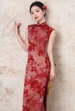 Red Cheongsam 2025 Summer Sleeveless Chinese Dress