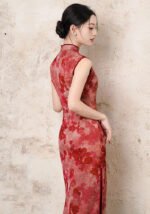 Red Cheongsam 2025 Summer Sleeveless Chinese Dress