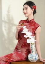 Red Cheongsam 2025 Summer Sleeveless Chinese Dress