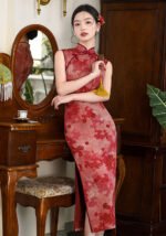 Red Cheongsam 2025 Summer Sleeveless Chinese Dress