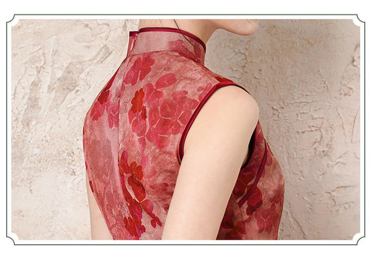 Red Cheongsam 2025 Summer Sleeveless Chinese Dress