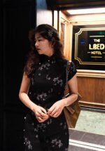 Spring and Summer New Vintage Black Cheongsam