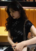 Spring and Summer New Vintage Black Cheongsam