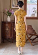 Tang Dynasty Pattern Cheongsam Chinese Yellow Dress