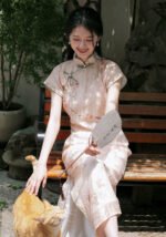Vintage-Inspired Semi-Open Cheongsam Dress