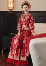 Xiuhe 2025 Bridal Wedding Qun Kwa Chinese Dragon Phoenix Dress