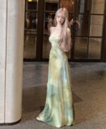 Beach Resort Green Ombre Spaghetti Strap Maxi Dress