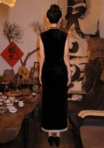 Black Cheongsam Dress Modern Elegant Summer Qipao