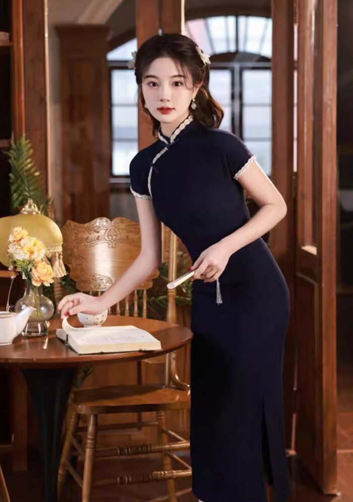Cheongsam White Floral Lace Modernized Tradition Evening Galas