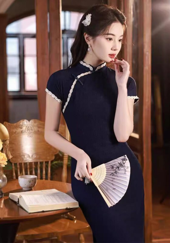 Cheongsam White Floral Lace Modernized Tradition Evening Galas
