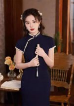 Cheongsam White Floral Lace Modernized Tradition Evening Galas