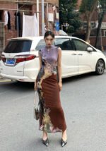 Floral Artisan Modern Twist Black Maxi Dress