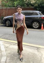 Floral Artisan Modern Twist Black Maxi Dress