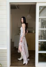 Gothic Floral Patchwork Slimming Tube Dress Sexy Non-Slip Design