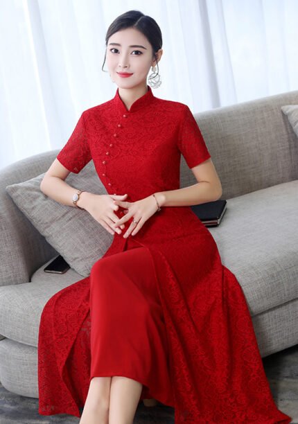 Lace Cheongsam Dress Qipao