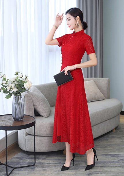 Lace Cheongsam Dress Qipao
