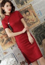 Lace Short Qipao Old Shanghai Lady's Cheongsam Dress