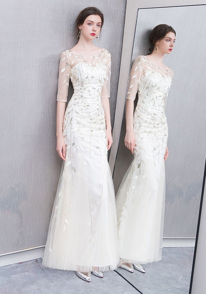 Luxury Ivory Embroidered Mermaid Wedding Dress