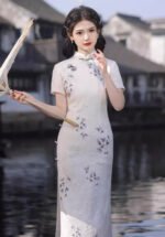 Midi-Length Cheongsam Slim-Fit Women's Dress