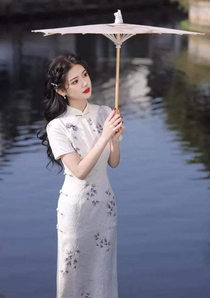 Midi-Length Cheongsam Slim-Fit Women's Dress