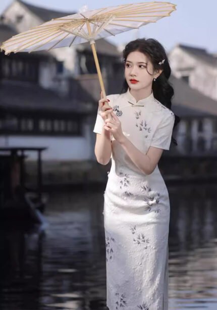 Midi-Length Cheongsam Slim-Fit Women's Dress